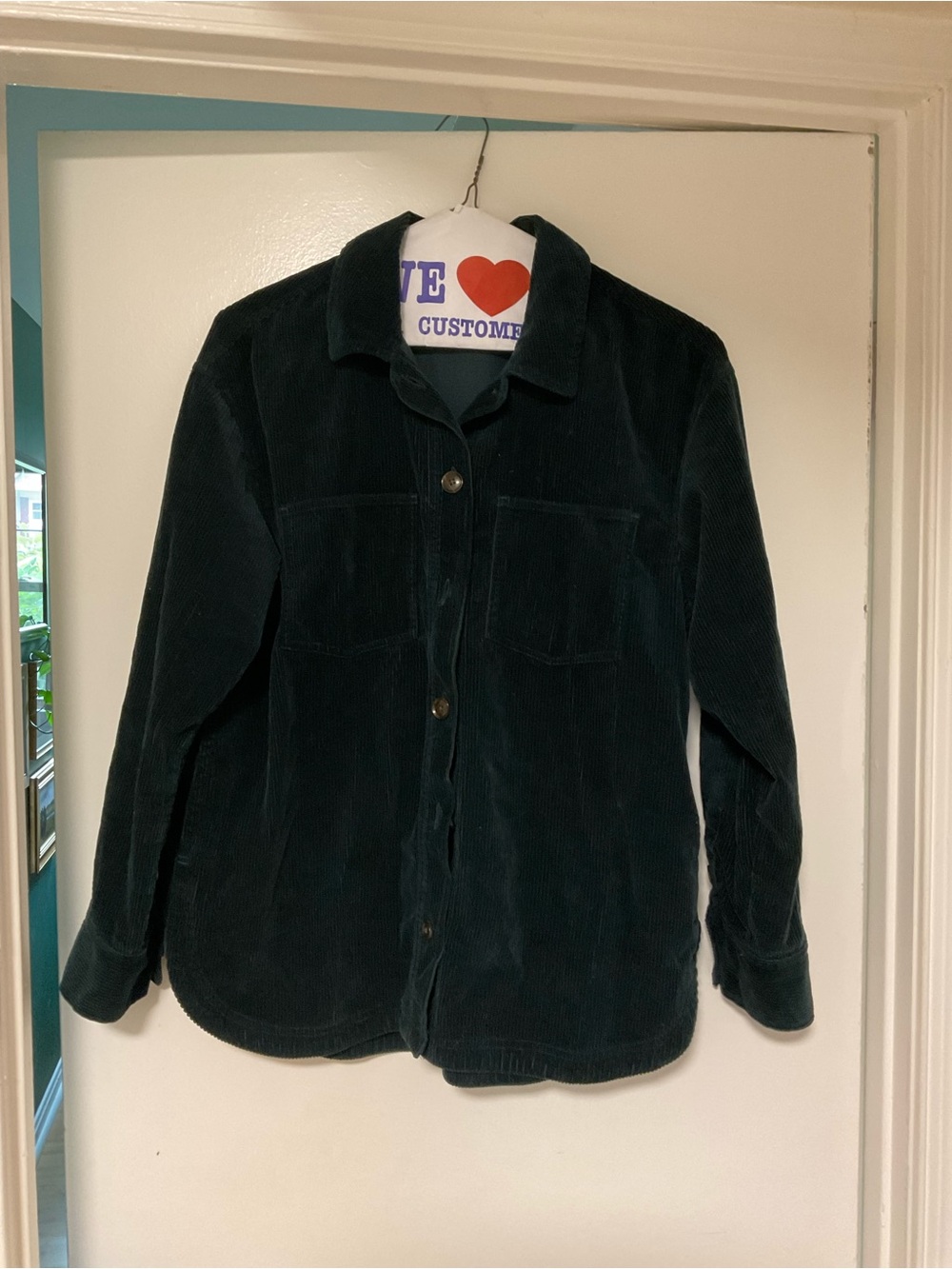 Madewell Dark Green Corduroy Oversized Shirt Jacket - Picture 3 of 4